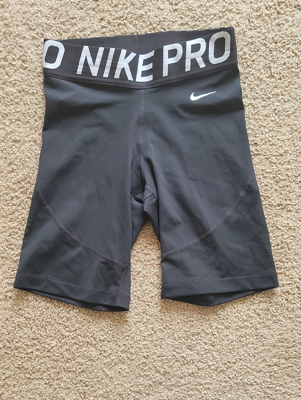 Nike Black Compression Training Shorts with White Swoosh